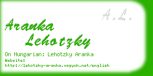 aranka lehotzky business card